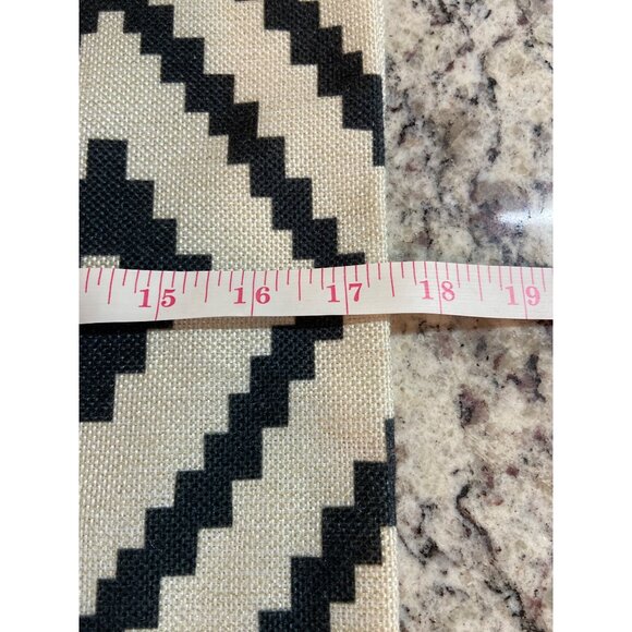 Decorative Black Cream Geometric Square Pillow Cases Set of 3 - Picture 7 of 8